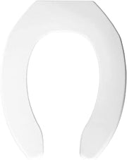 Bemis 1055SSC000 Plastic Elongated Toilet Seat Open Front Less Cover with Self Sustaining Check Hinge, White