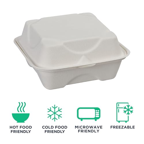 ECO PRODUCTS 6" x 6" / White / 1 Clamshell Take Out Containers