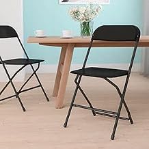 Plastic Folding Chair, 800 lbs. Capacity, Black - Lot of 10