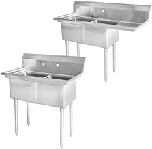 OMCAN 43791 Two Pot Sinks with no drain board