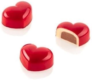 Silikomart Heart Kit Tritan Chocolate Mould Measures 35 x 27 mm H 17 mm + Silicone Mould of 24 Cavities