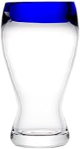 Libbey 16 oz Aruba Beer Glass w/Cobalt Blue Rim