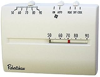 Robertshaw 9200H 24-Volt AC 1 Heat / 1 Cool Deluxe Mechanical Thermostat, SPDT (Horizontal)