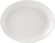 CAC China COP-OV34 Coupe Oval Platter 9 1/2" Porcelain Oval, Super White, Set of 24