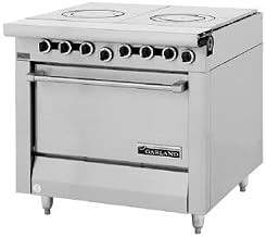 Garland MST45R-E Master Series Heavy Duty 34" Gas Range with (2) 17" Front Fired Hot Tops, (1) Standard Oven & Electric Ignition