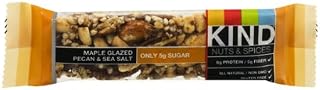 Kind Nuts and Spices Maple Glazed Bar, Pecan and Sea Salt, 12 Count (Pack of 12)