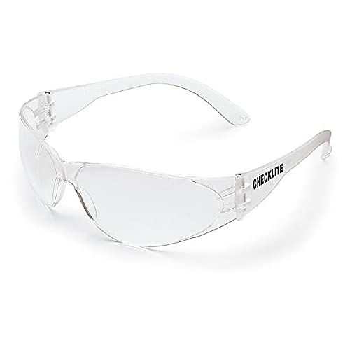 Checklite Glasses by MCR Safety – 1 Count (Pack of 1), Polycarbonate, Clear, Model CL110