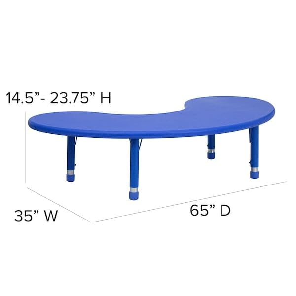 Flash Furniture Blue / 35"W x 65"D x 14.5" - 23.75"H / Contemporary Tables