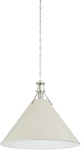 Hudson Valley Lighting MDS352L-PN/OW Painted No. 2-1 Light Pendant - 17.5 Inches Tall and 21 Inches Wide - Polished Nickel/Off-White