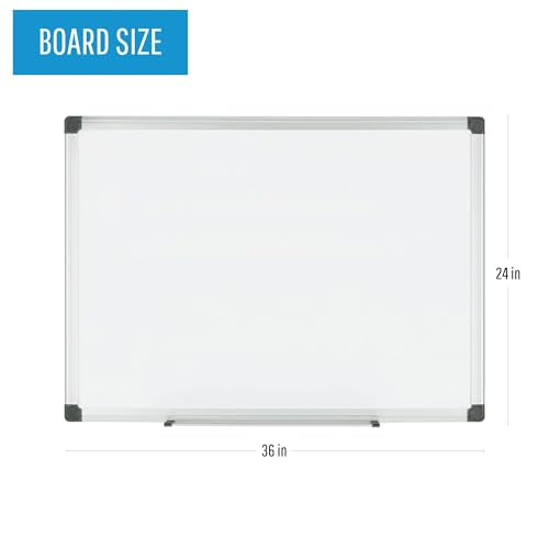 MasterVision 36"W x 24"H / Porcelain / Silver Dry Erase Boards