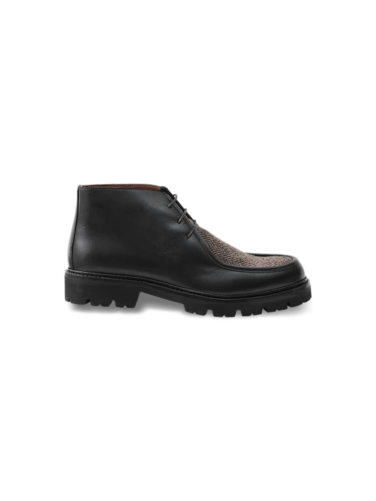 Men's Curtis Boot Black/Grey 13M by Paul Fredrick – 13, poly cotton blend leather, Black/Grey, Model FMW186A