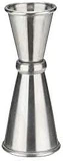 Winco Japanese-Style Jigger, Silver | Dual capacities, Smooth pouring, Foodservice, Great for Drink Measuring, Mixed Drinks and Bar Service