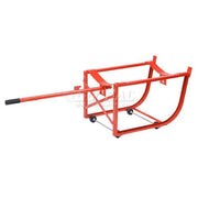 Standard 55 Gallon Drum Cradle with 2-1/2" Polyolefin Wheels by Global Industrial – 31.75"L x 19.75"W x 20"H, Steel, Red, Model 233572