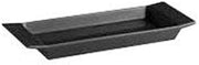 CAC China Paris French Style 12 x 3.5 x 0.75 Inch Black Rectangular Trays 24 Ct