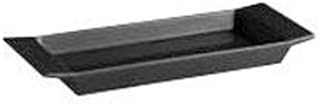 CAC China Paris French Style 12 x 3.5 x 0.75 Inch Black Rectangular Trays 24 Ct
