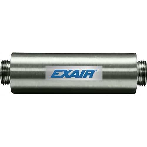 Straight Through Muffler For 1/2" NPT by EXAIR – 10"L x 4"W x 2"H, Aluminum, Multicolor, Model 890003
