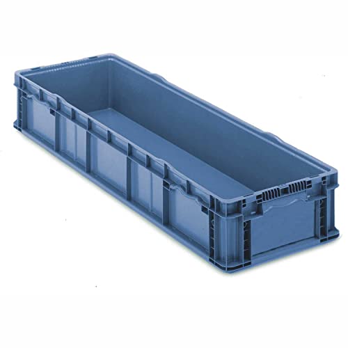 ORBIS Stakpak Plastic Long Stacking Container by Lewis Bins+ – 2.3 cubic_feet, Polyethylene (PE), Blue, Model NXO4815-7BLUE