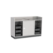 Mobile Bussing Station by Lakeside – 70"W x 28"D x 46-1/4"H, Stainless Steel, Grey, Model 4615