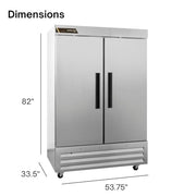 Traulsen (2) Solid Doors, Right Hinged / Silver / 1 Freezers