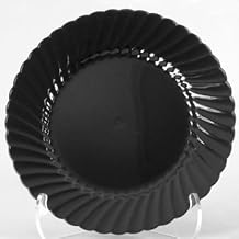 WNA Classicware Plastic Desert Plates 6-inch Black, 180 Case
