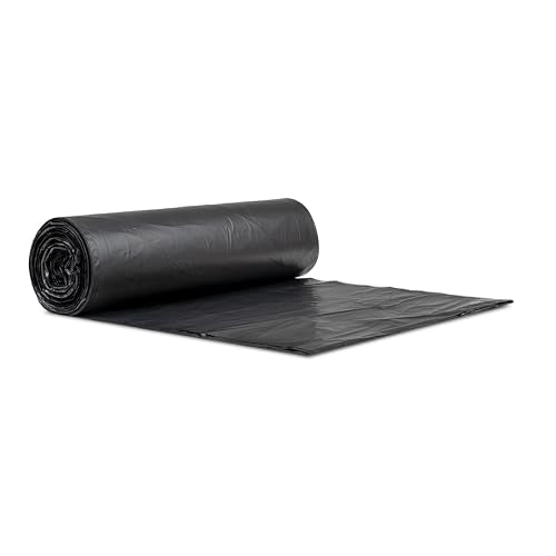 Inteplast 250 Count (Pack of 1) / Black / 45.0 gallons Can Liners