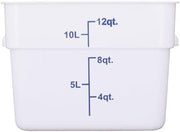 CAC Poly Square White Polypropylene Container FS3P-SQ12W 12 Quart