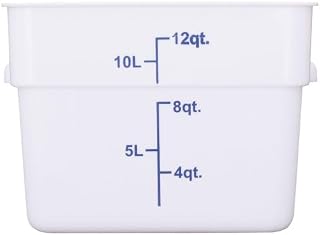 CAC Poly Square White Polypropylene Container FS3P-SQ12W 12 Quart
