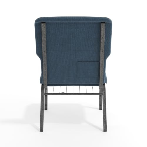 Flash Furniture Navy Fabric/Silver Vein Frame / Set of 1 / Classic Stacking Chairs