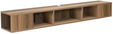 Furnifact Walnut Modern Floating TV Stand 70 Inch Wall Mounted Entertainment Center, Engineered Wood, Stylish Wall-Mount Design, Contemporary Finish