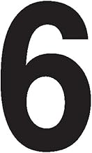 Labelmaster 6 White Vinyl Hazmat Placard Number, 1/2 in