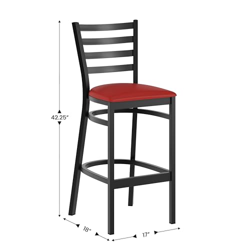 Flash Furniture Red Vinyl Seat/Black Metal Frame / Set of 1 / Traditional Barstools