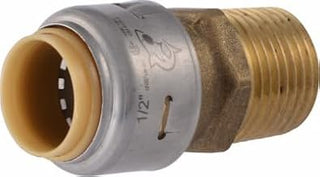 SharkBite Max UR120A Push-Fit Straight Pipe Connector, 1/2 x 1/2 In. MIP - Quantity 24