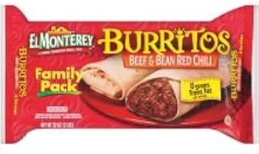Ruiz Foodservice El Monterey Beef and Bean Red Chili Burrito, 32 Ounce - 8 per pack -- 8 packs per case.