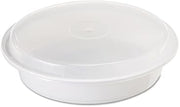 Pactiv NC948B - 48 oz. 9" x 1 3/4" Black Base Round Container with Clear Dome Lid, 150 per case