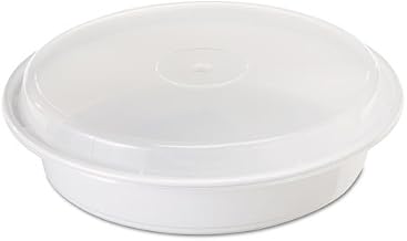 Pactiv NC948B - 48 oz. 9" x 1 3/4" Black Base Round Container with Clear Dome Lid, 150 per case