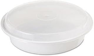 Pactiv NC948B - 48 oz. 9" x 1 3/4" Black Base Round Container with Clear Dome Lid, 150 per case