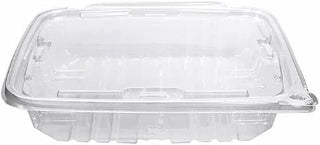 Eatery Essentials 35 oz Hinged Lid Tamper Evident Container, RPET, Clear | 134/Case