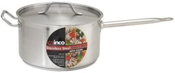 Winco SSSP-10 10 Qt. Master Cook Sauce Pan W/ Cover, Stainless - Induction Sauce Pans-SSSP-10