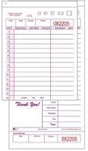 National Checking Company Carbonless Guest Check Board - 2 Part Maroon, 15 Line, 4.20 x 8.38 inch - 2000 per case.