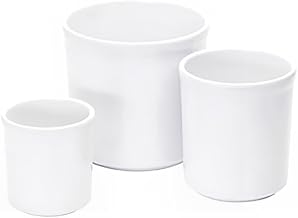 Crock Jar Size: 4.25" H x 4" W x 4" D, Color: White