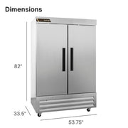 Traulsen (2) Solid Doors, Right Hinged / Silver / 45.88 cubic_feet Refrigerators