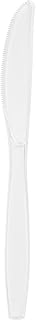 Creative Converting Touch of Color Premium Plastic Knives, Clear, 50-Count