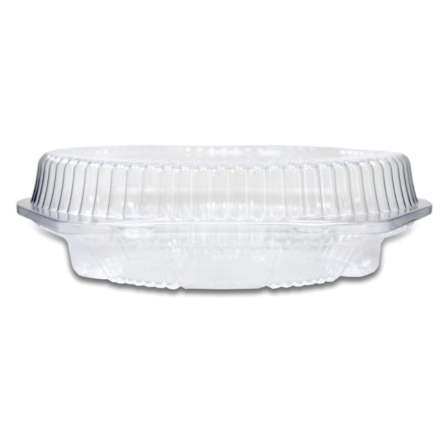 8" Shallow Hinged Pie Container by DFI – 8 inches, OPS Plastic, clear, Model LBH-881