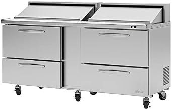 Turbo Air 4-Drawer Sandwich Salad Prep Table 23-CU.ft. PST-72-D4-N