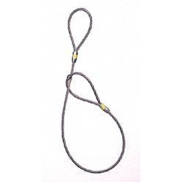 Sling, Wire Rope, L6Ft, VLL2800Lb, Dia3/8In by Lift All – Alloy Steel, Black, Model 38IEEX6