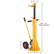 100,000 Lb. Static Capacity Standard Duty Trailer Stabilizing Jack Stand by Global Industrial – 27"L x 17.25"W x 38.75"H, Steel, Yellow, Model TJ50