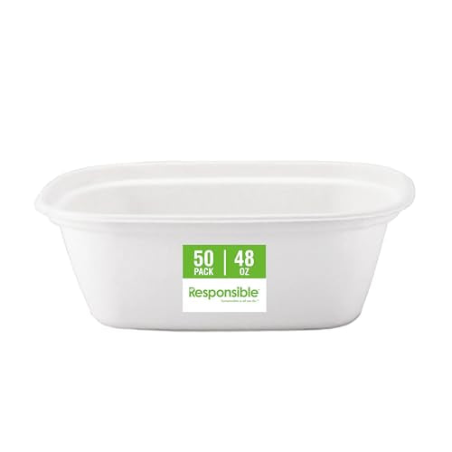 Responsible Products 48 oz (50 Count) / Classic White / Casual Bowls