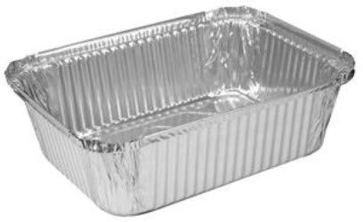 Handi-Foil 5 lb. Oblong Aluminum Entrée Dinner Food Storage Pan w/Board Lid (pack of 250)