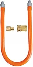 BK Resources BKG-GHC-5036 1/2" Diameter Stainless Steel Gas Hose w/ Stainless Steel Radial Wrap & Protective Translucent Coating, CAS Certified. (36" Length)