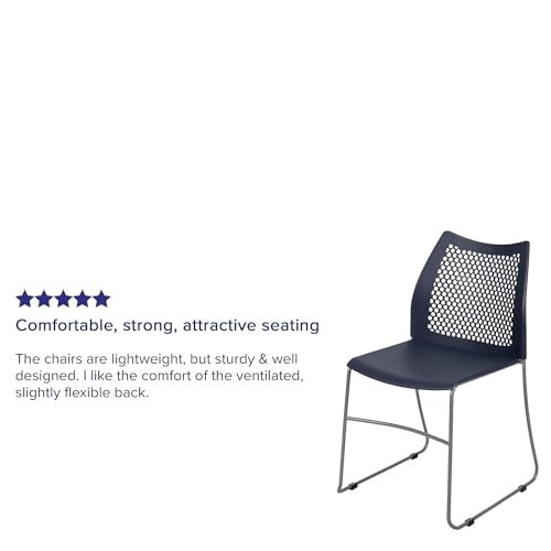 Flash Furniture Navy / Set of 1 / Contemporary Stacking Chairs